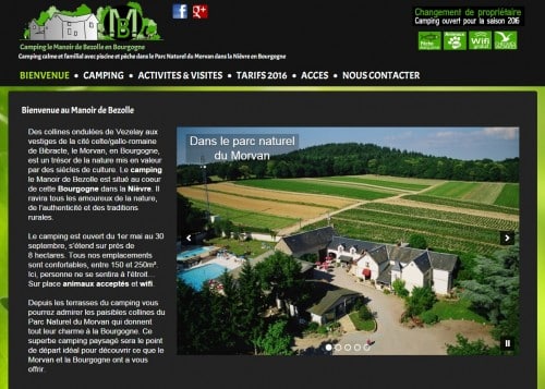 Création du site du camping le Manoir de Bezolle