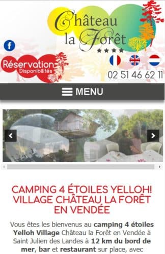 creation site internet mobile pour camping chateau la foret