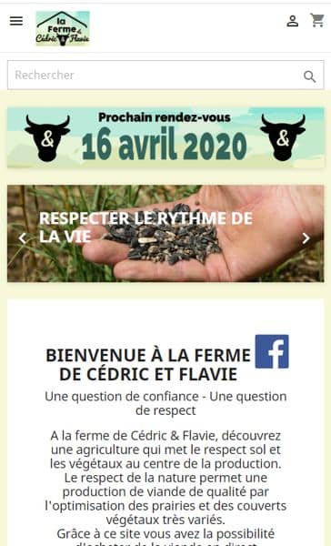 Site web responsive de vente en ligne de viande