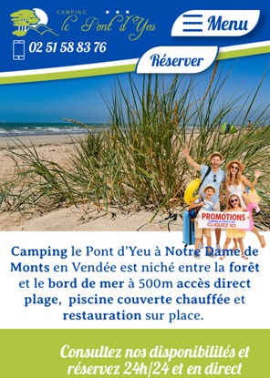 Création site pour smartphone responsive Camping le Pont d'Yeu