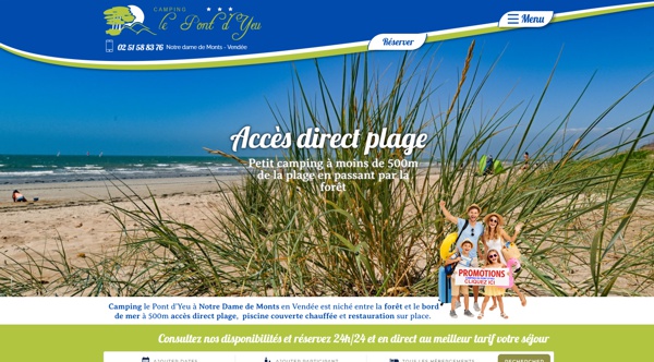 Conception site internet Camping le Pont d'Yeu